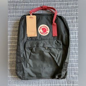 NWT Fjallraven Kanken Backpack - Black with Maroon